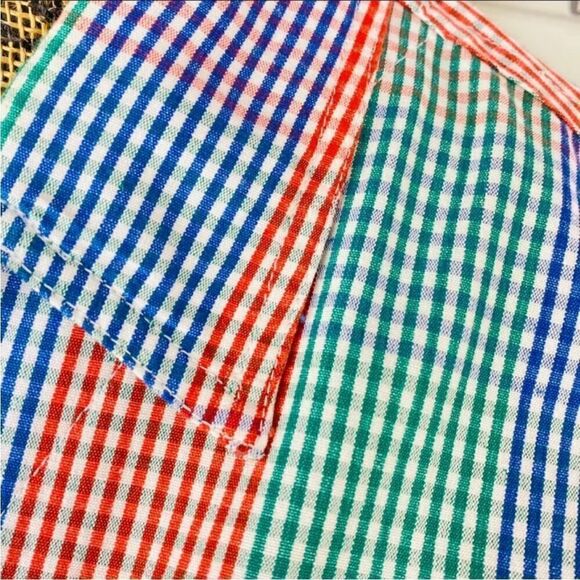 Bill Blass Check Color Block Sleeveless Button Front Shirt Multicolor Small - Picture 4 of 11